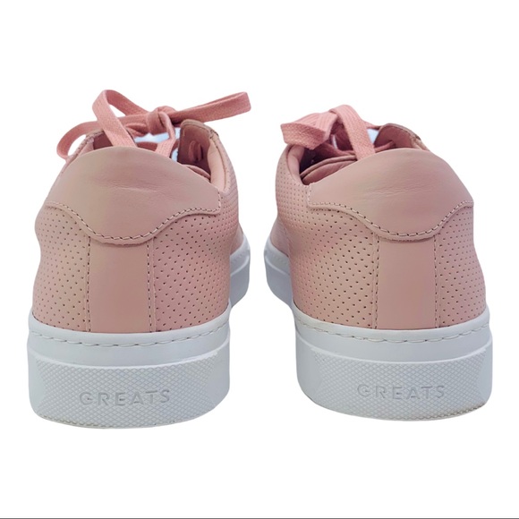 Greats Royale Luxury Italian Women's Low Top Blush Perforated Leather Sneakers - Picture 11 of 12